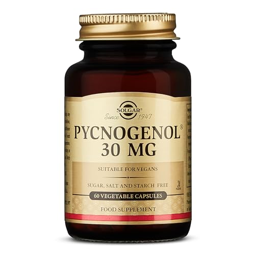 Solgar Pycnogenol 100 mg, 30 Vegetable Capsules - Antioxidant Protection - Healthy Leg & Vein Support - Non-GMO, Vegan, Gluten Free, Dairy Free, Kosher - 30 Servings
