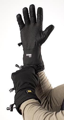 Stealth II Heated Glove Liners - 6 Hours of Heat | Battery and Charger Included | Heat Up and Around Each Finger | Onyx (Large)