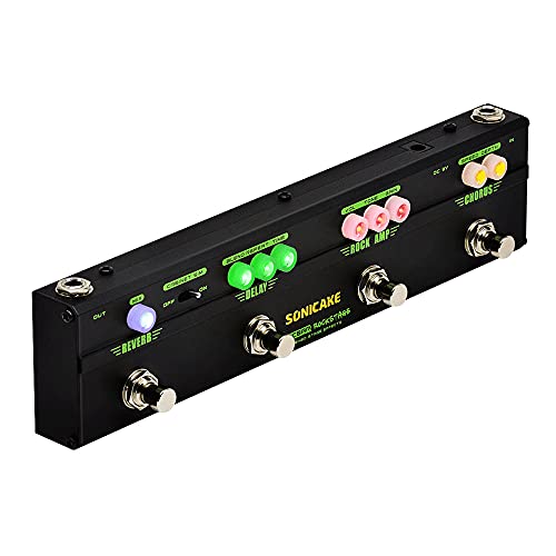 SONICAKE Guitar Multi Effect Pedal Chorus Delay Reverb Distortion Classic Rock Tone Guitar Pedal Rockstage With Cab Sim