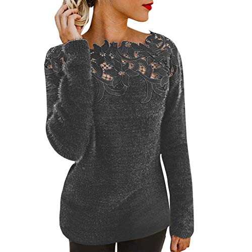 Women Fluffy Sweater Pullover Blouse Long Sleeve Hollow Out Autumn Winter Fashion Casual Tops Shirts Daorokanduhp