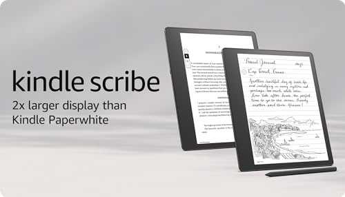 Amazon Kindle Scribe (32 GB) - 10.2” 300 ppi Paperwhite display, a Kindle and a notebook all in one, convert notes to text and share, includes Premium Pen