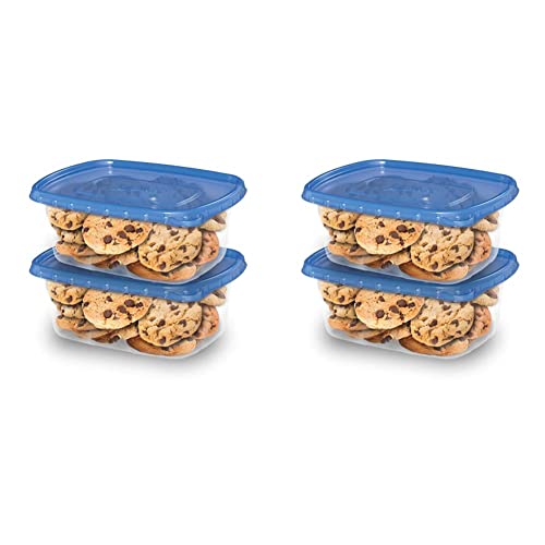 Ziploc Food Storage Meal Prep Containers Reusable for Kitchen Organization, Smart Snap Technology, Dishwasher Safe, Deep Rectangle, 2 Count (Pack of 2)