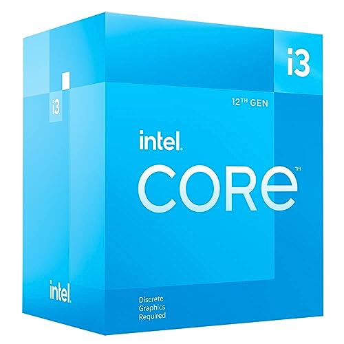 Intel Core 12th Gen i3-12100F desktop processor, featuring PCIe Gen 5.0 & 4.0 support, DDR5 and DDR4 support. Discrete graphics required.