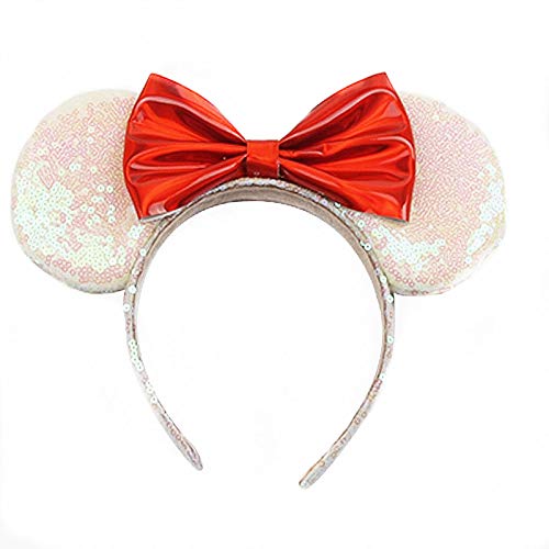 OBUY Red Mouse Ears, Mouse Ears,Adult red Ears,Mice Ears Mouse Ears,Rainbow Mouse Ears, Sparkly Mouse Ears
