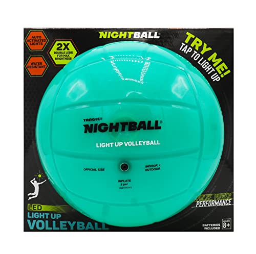 Nightball LED Volleyball - Light Up Glow in The Dark - Outdoor Volleyball Gear for Teens - Teenage Old Gift (Teal)