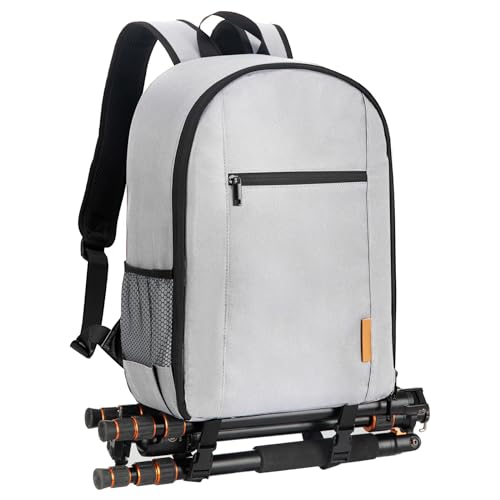 TARION Camera Backpack Bag for Photographers: DSLR Camera Bag with Laptop Compartment Waterproof Raincover Travel Photo Backpack Bag Case Gray TB-M