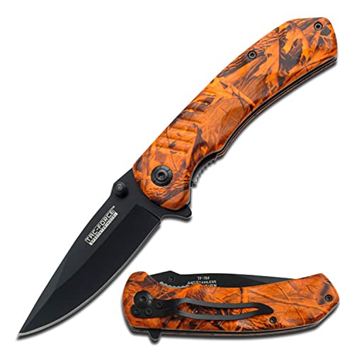 TAC FORCE TF-764OC Assisted Opening Folding Knife 4.5' Closed, Orange Camo