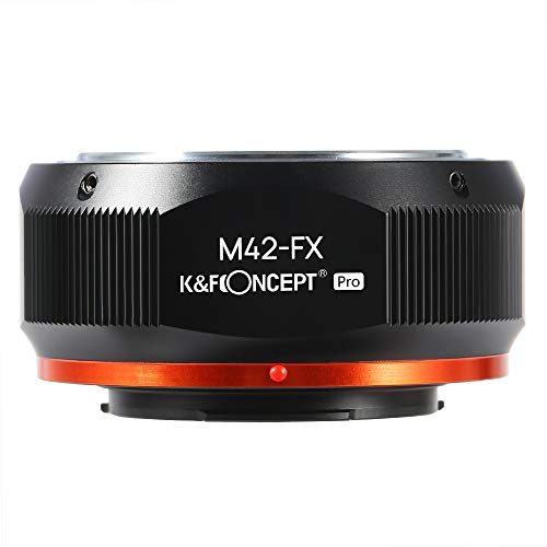 K&F Concept M42 to Fuji X Lens Mount Adapter for M42 Screw Mount Lens to Fujifilm Fuji X-Series X FX Mount Mirrorless Cameras with Matting Varnish Design for Fuji XT2 XT20 XE3 XT1 X-T2