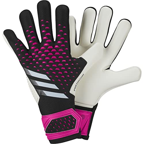 adidas Unisex-Adult Competition Predator Goalie Gloves, Black/White/Team Shock Pink, 10