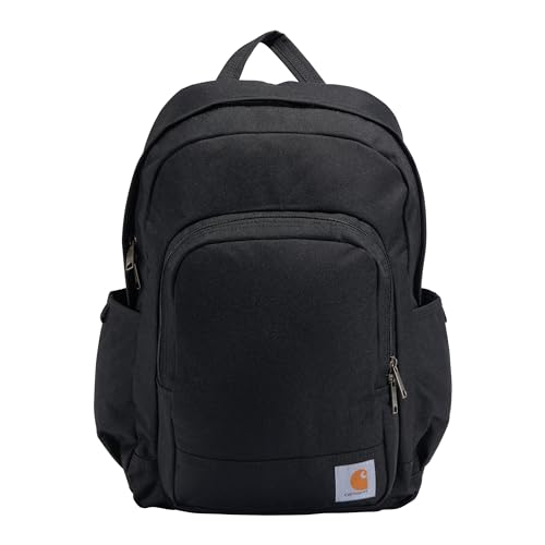 Carhartt 25L Classic Backpack, Durable Water-Resistant Pack with Laptop Sleeve, Black, One Size