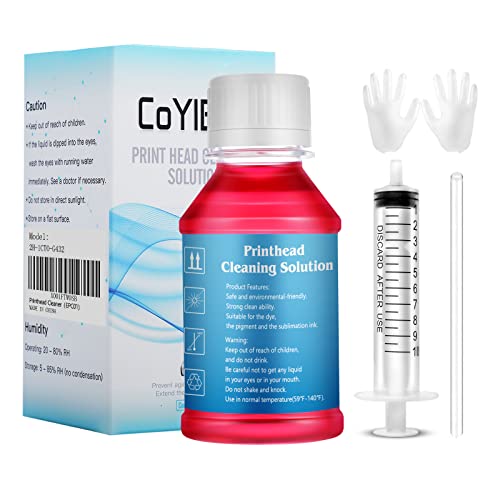 CoYlBod Printhead Cleaning Kit Printer Flush Kit for Epson ET-2850 ET-2800 ET-2803 ET-2760 ET-2720 ET-3850 ET-15000 ET-2750 ET-4800 2400 WF-7720 WF-7710 WF-7210 WF-7610 WF-3640 Printer Nozzle Cleaner