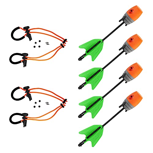 Zing Z-Curve Bow Bungee Replacement and Arrow Refill Pack - Includes 2 Orange Z-Curve Bungee Sets and 4 Orange Zonic Whistling Arrows