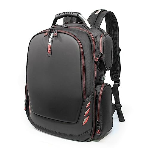 Mobile Edge Core Gaming Laptop Backpack for Men and Women, Fits 17-18 Inch Laptops, Travel Computer Video Gamer Bag with USB Charging Port and Cable, Checkpoint TSA Friendly, Black/Red