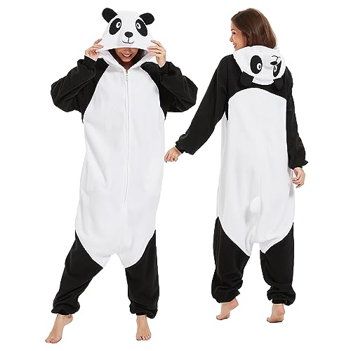 MAJ&COS Animal Onesie Adult Panda Pajamas Cosplay Halloween Costume Unisex Onesies Women Men