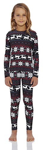 Rocky Thermal Underwear For Girls (Long Johns Thermals Set) Shirt & Pants, Base Layer w/Leggings/Bottoms Ski/Extreme Cold (Christmas - XX-Small)