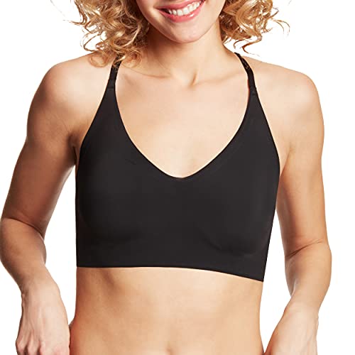 Maidenform womens Pure Comfort V-neck Pullover Lace Back Dm7679 Bra, Black, Medium US