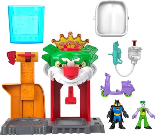 Fisher-Price Imaginext DC Super Friends Batman Toy the Joker Funhouse Playset Color Changers with 2 Figures & Accessories for Ages 3+ Years