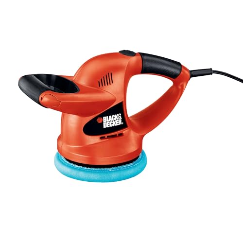 BLACK+DECKER Buffer Polisher, 6 inch Orbital Car Polisher, with Wool or Foam Bonnets (WP900)