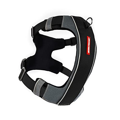 EzyDog Premium X-Link Adjustable No-Pull Reflective Dog Harness (Small, Black)