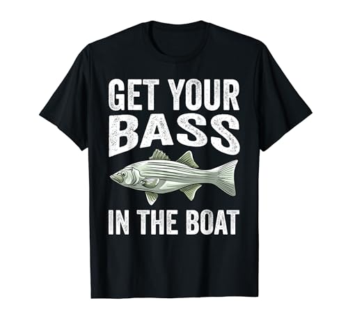 Cool Bass Fishing Gift Men Funny Fishermen Boat Fisher Joke T-Shirt