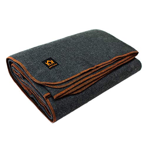Arcturus Military Wool Blanket - 4.5 lbs, Warm, Thick, Washable, Large 64' x 88' - Great for Camping, Outdoors, Survival & Emergency Kits (Military Gray)