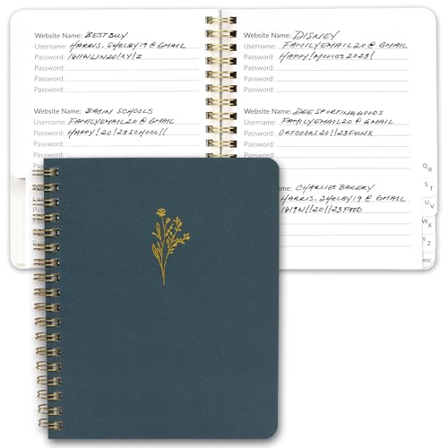 Simplified Password Book with Alphabetical Tabs - Perfect Pocket Size Password Keeper for Seniors