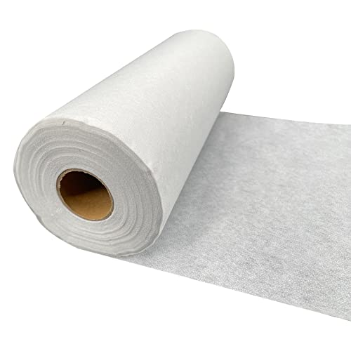 PLANTIONAL Medium Weight White Iron-On Non-Woven Fusible Interfacing: 11.6' x 30yd Medium Weight Non-Woven Interfacing Iron On Polyester Single-Sided Interfacing for DIY Crafts Supplies