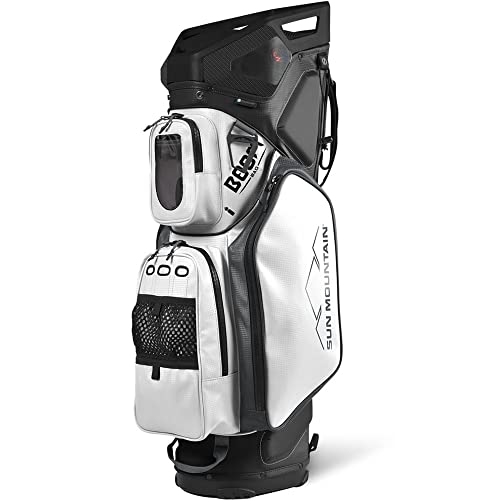 Men's Sun Mountain Boom 5-Way Cart Bag '23 - Black/White