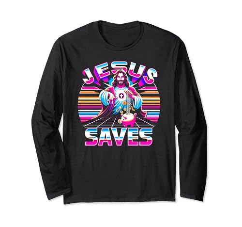 Jesus Saves Money, Christian Bank Employee Piggy Bank Long Sleeve T-Shirt