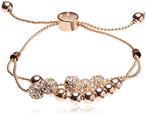 GUESS Gold-Tone Two Row Beaded Slider Bracelet