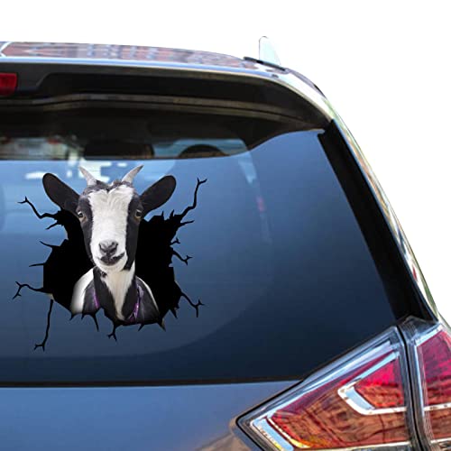 Camellia Print Miniature Goat Vinyl Decal Goat Bumper Sticker Funny Face Small Vehicles Atickers for Faces Weatherproof Truck Decals