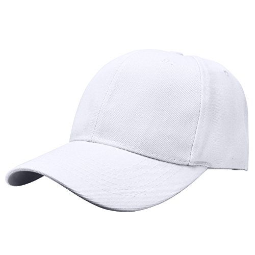 Falari Baseball Cap Adjustable Size for Running Workouts and Outdoor Activities All Seasons (1pc White)