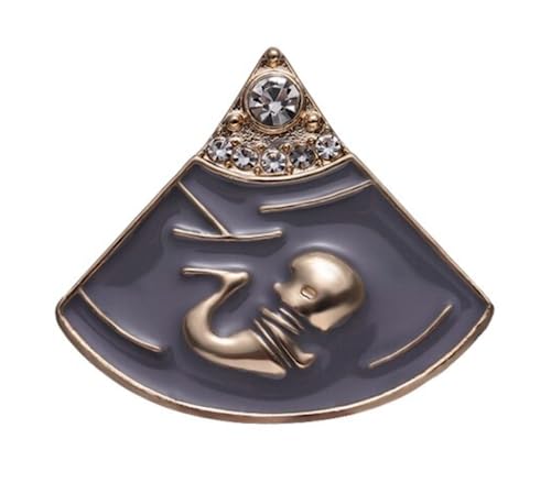 Fetus Fetal Ultrasound Rhinestones Pregnancy Pregnant Baby Announcement 1.1' Enamel Pin Badge