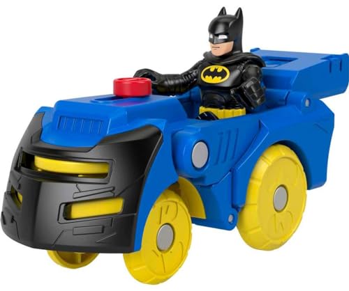 Fisher-Price Imaginext DC Super Friends Batman Toys Head Shifters Figure & Batmobile Vehicle Set for Preschool Kids Ages 3+ Years​