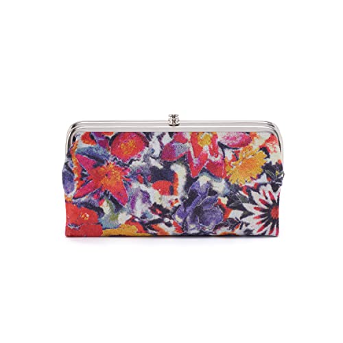 HOBO Lauren Clutch for Women - Soft Leather Construction - Two Top Frame Compartments - Kiss Lock Closure Poppy Floral One Size One Size