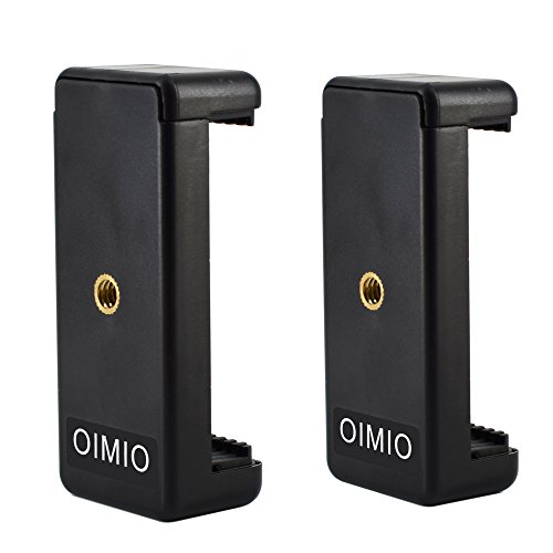 Universal Cell Phone Tripod Mount Adapter, OIMIO Phone Holder Clip Connector Head Used for Monopod Selfie Stick DSLR Travel Mini Flexible Tripod and More(2 Pack)