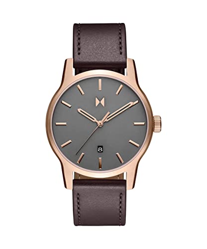 MVMT Classic II - Vintage Men’s Wristwatch - Minimalist Watch - Stainless Steel Water-Resistant Watch 5 ATM/50 Meters - Premium Leather Men’s Watches - Interchangeable Bands - 44mm