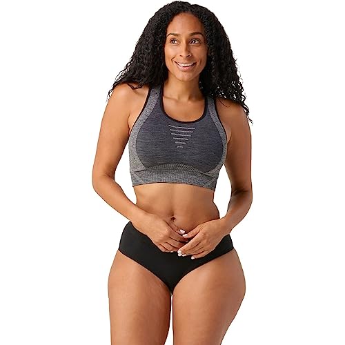 Smartwool Intraknit Racerback Bra - Women's Black Heather, XL