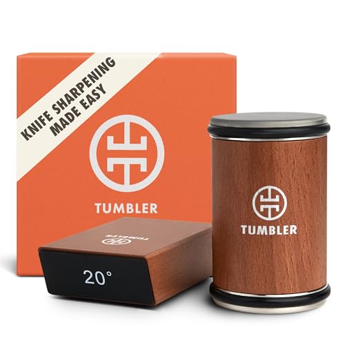 The Original Tumbler Rolling Knife Sharpener - Knife Sharpening Made Easy - Rolling Knife Sharpener Tool for Kitchen Knives - Knife Sharpener Kit Offers 15 & 20 Degree Sharpening