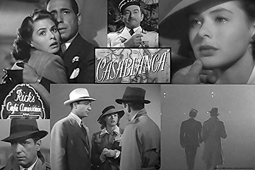 Studio B Casablanca Collage - Humphrey Bogart Ingrid Bergman Paul Henreid 24'x36' Art Print Poster
