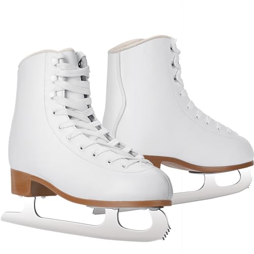 Womens/Girls Figure Ice Skates (White, Womens Size-8.0)