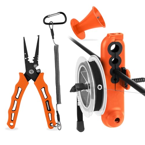 KastKing Radius KutR Fishing Line Spooler, Line Gobbler Line Stripper & 7' Cutthroat Pliers Combo, Multi-Functional Fishing Tool Combo, Corrosion Resistant - for Freshwater & Saltwater Angling