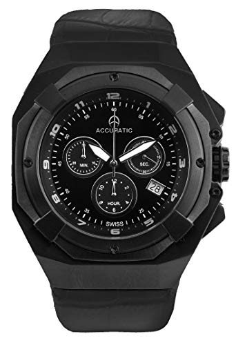 ACCURATIC Valiant Men's Stainless Steel Wrist Watch with Swiss Ronda 5030 Chrono Movement
