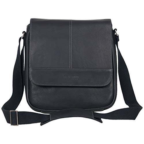 Kenneth Cole REACTION Bag For Good Manhattan Colombian Leather Messenger Bag, Black