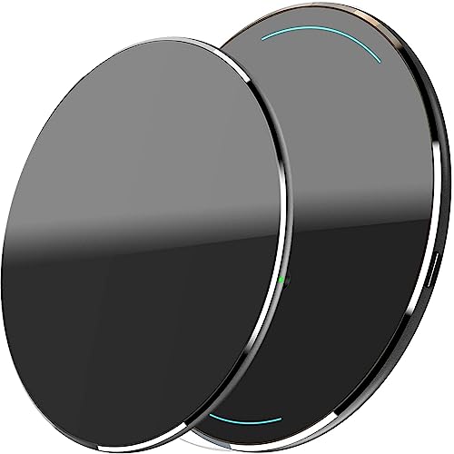 TOZO [2Pack] W1+W3 Wireless Charger 10W Qi-Certified Fast Charging Pad with Aviation Aluminum Computer Numerical Control Technology Compatible with iPhone 14 13 12 Series Samsung Galaxy Series