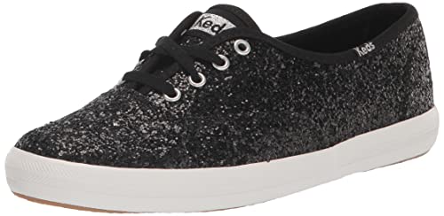 Keds Women's Champion Glitter Sneaker, Black, 6