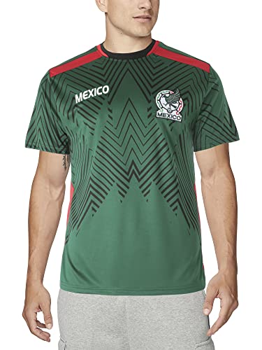 National Mexico Soccer Jersey Football Moisture Wicking Unisex Top Shirt Mexican Futbol (X-Large, Green)