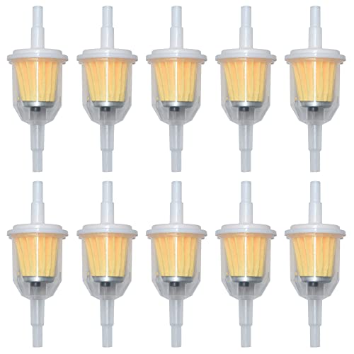 Universal Gas Inline Fuel Filters with Magnet for Motorcycle ATV Quad Go Karts Accessories 1/4 Inch x 5/16 Inch (Pack of 10)