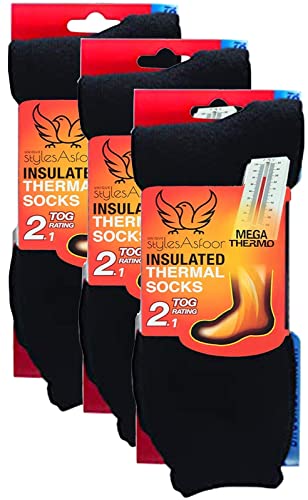 UNIQUE STYLES ASFOOR Heated Socks for Men – Warm Hunting Thermal Christmas Gifts for Dad (13-15, Black, Black, Black)