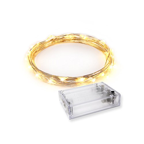 RTGS Products 30 LEDs Lights Indoor and Outdoor 9.5 Feet String Lights, Fairy Lights Battery Powered for Patio, Bedroom, Holiday Decor, etc (Warm White)